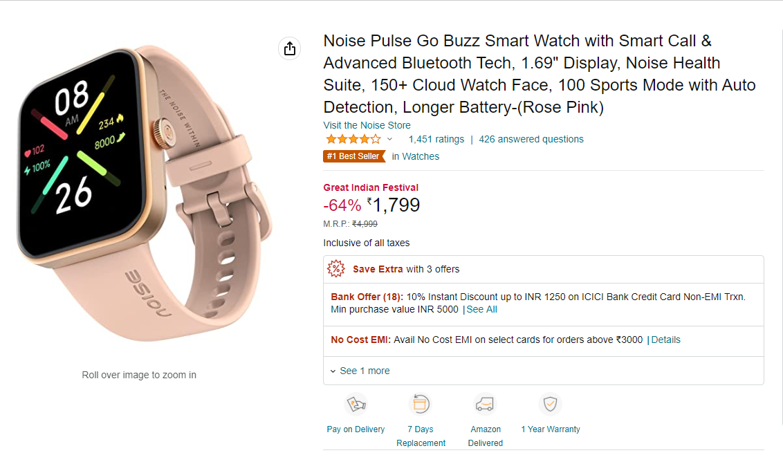 可定制云托管表盘，深入拆解Noise ColorFit Pulse Go Buzz 智能手表