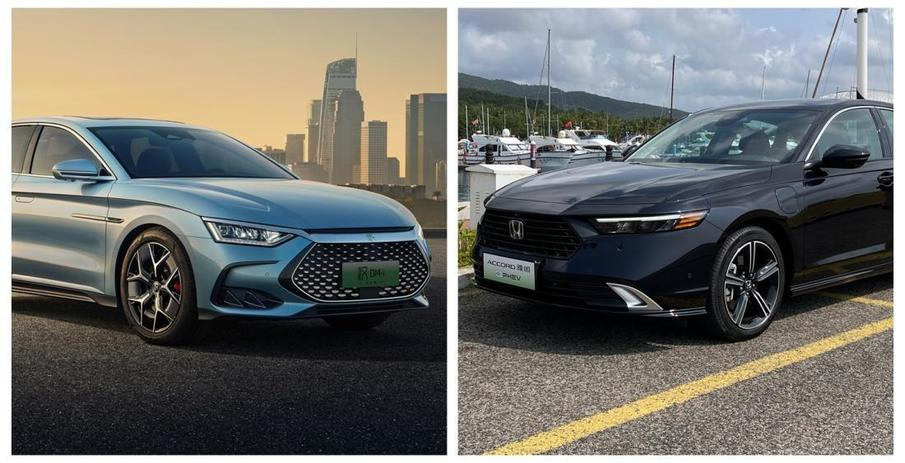 宿敌较量，比亚迪全新汉DM对决全新雅阁，谁是家用车多面手？