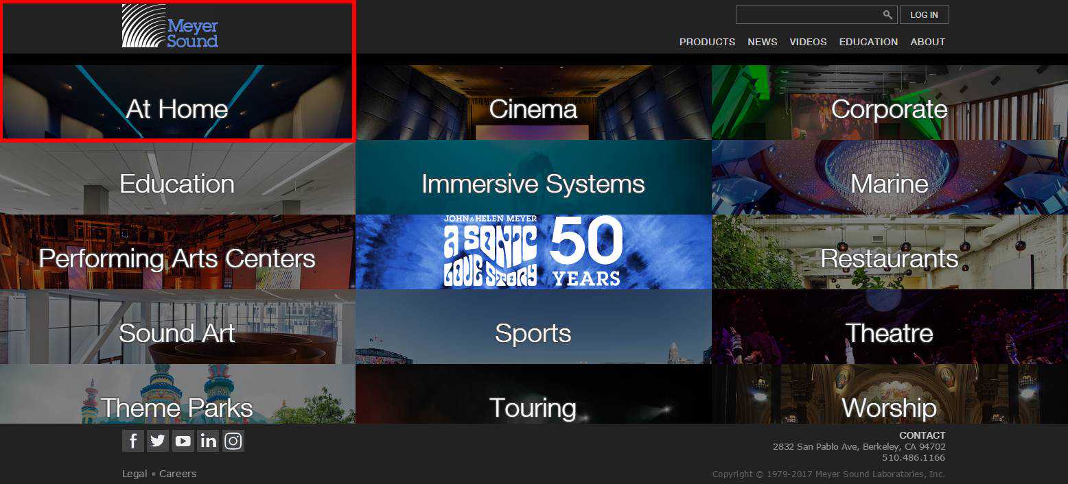 者尼私人影院霸气登陆世界级扬声器Meyer sound官网首页！